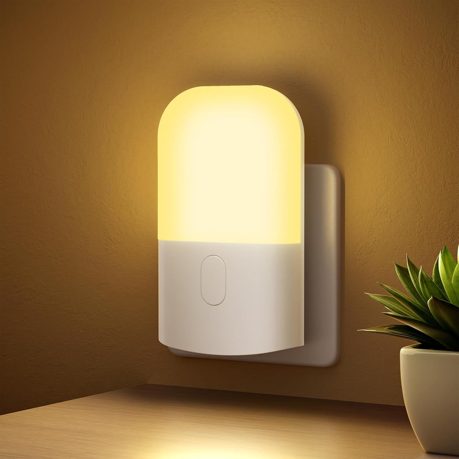 GD103UK-1 Night Light Plug in Wall with Dusk to Dawn Photocell Sensor, 4 Levels