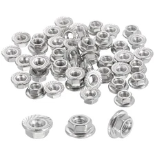 50 Pcs M3x0.5mm Serrated Flange Hex Lock Nuts, 304 Stainless Steel Metric Nut