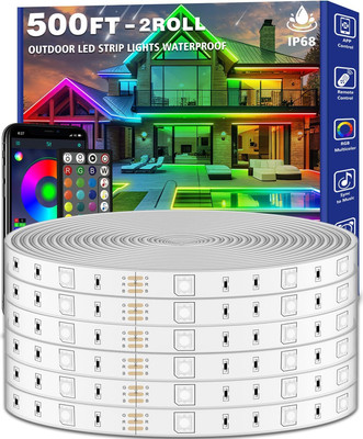 500Ft Outdoor LED Strip Lights Waterproof,Music Sync RGB IP68 outside Led Light 