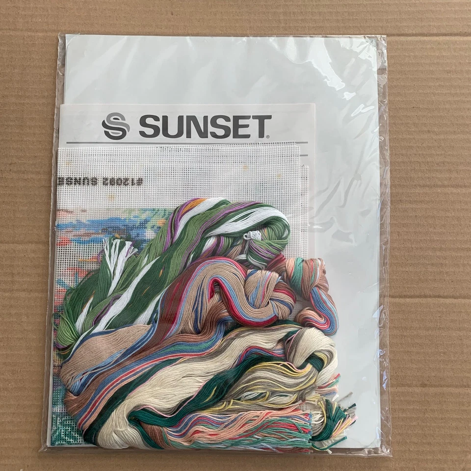 Kit de punta de aguja Sunset 12092 Secret Garden 12"x14" Ann Craig verano 1993 vintage Foto 3 de 3