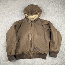 Walls Jacket Kids Youth Medium Brown Canvas Sherpa Lined Outdoors