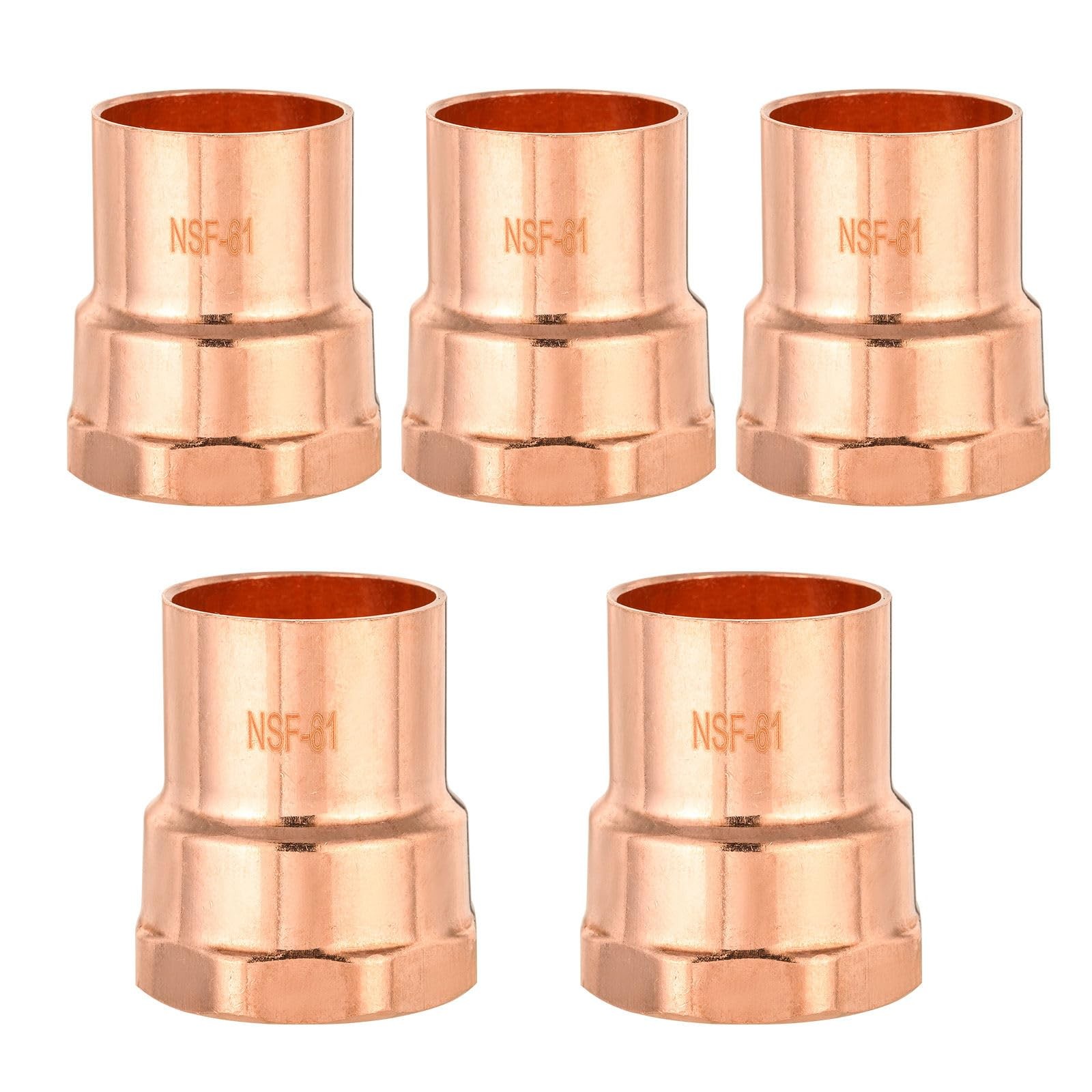 1 Inch Copper Sweat x 1 Inch Female NPT Adapter Fitting 5 PCS Plumbing Parts