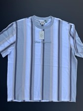 GUESS Originals Men's Striped Eco Collection T-Shirt Embroidered Logo Size M