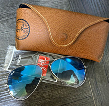 Ray-Ban Aviator RB3025 Silver Metal Frame Blue Mirrored Glass UV400