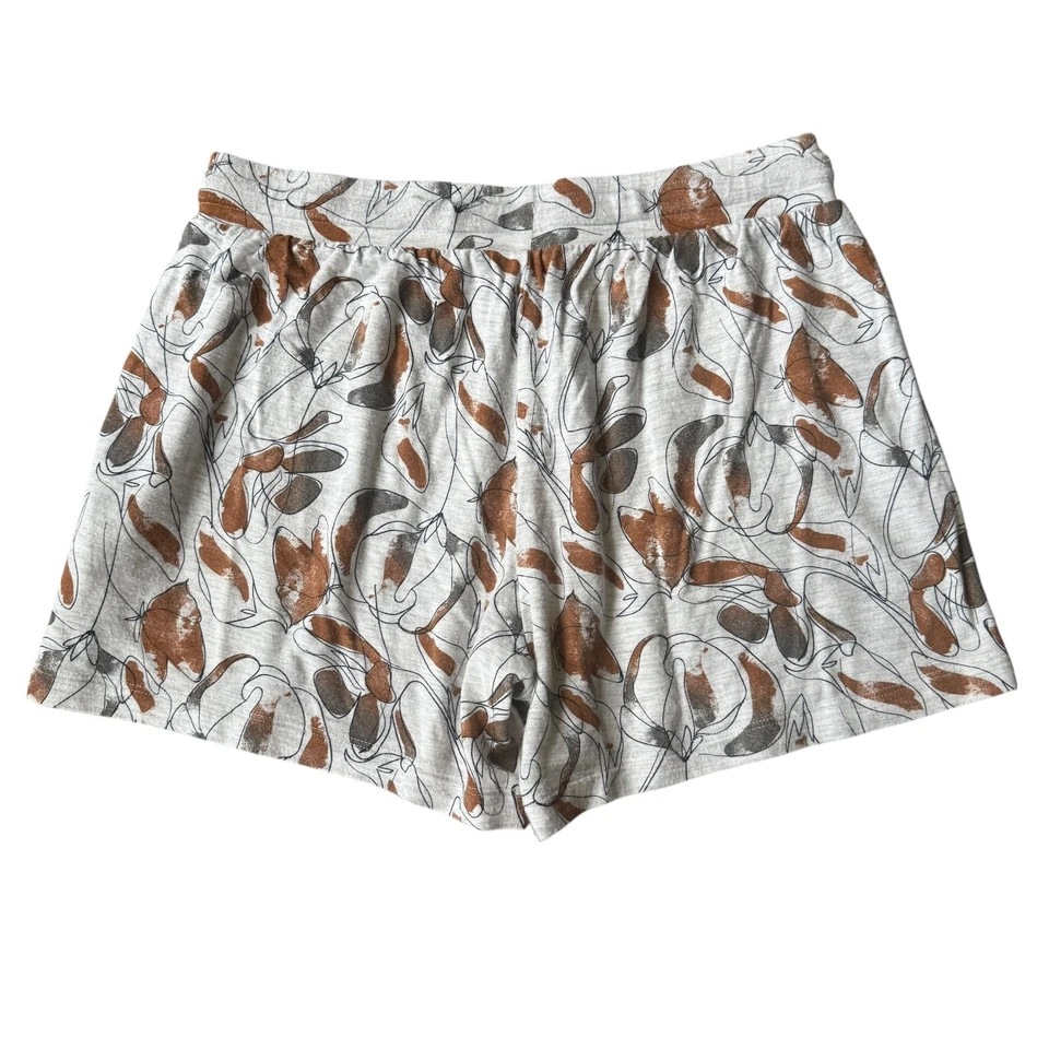 Jockey Dormir Ropa de Ocio Pantalones Cortos Elásticos con Bolsillos Crema y Marrón Talla Pequeña Foto 2 de 4