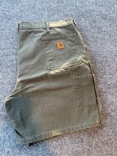 Carhartt Shorts Mens 44 Moss Green Carpenter Work Utility Hammer Loop B25 MOS