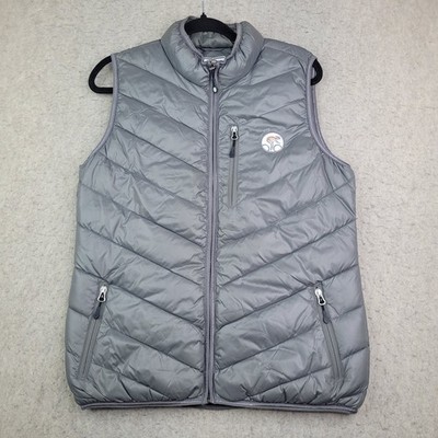 Clique Crystal Mountain Vest Mens M Gray Full Zip Sleeveless Lightweight Logo