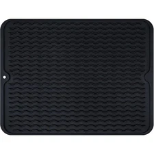 Silicone Dish Drying Mat for Kitchen Counter Quick Dry Non Slip Sink Mat Food