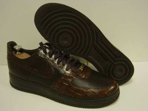 NEW Mens Sz 11 NIKE Air Force 1 Lux '07 315583 221 Crocodile Sneakers Shoes  - Afbeelding 1 van 6