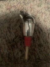 Vintage Chromowana butelka na alkohol Wylew Topper Retro Połowa wieku Nowoczesna