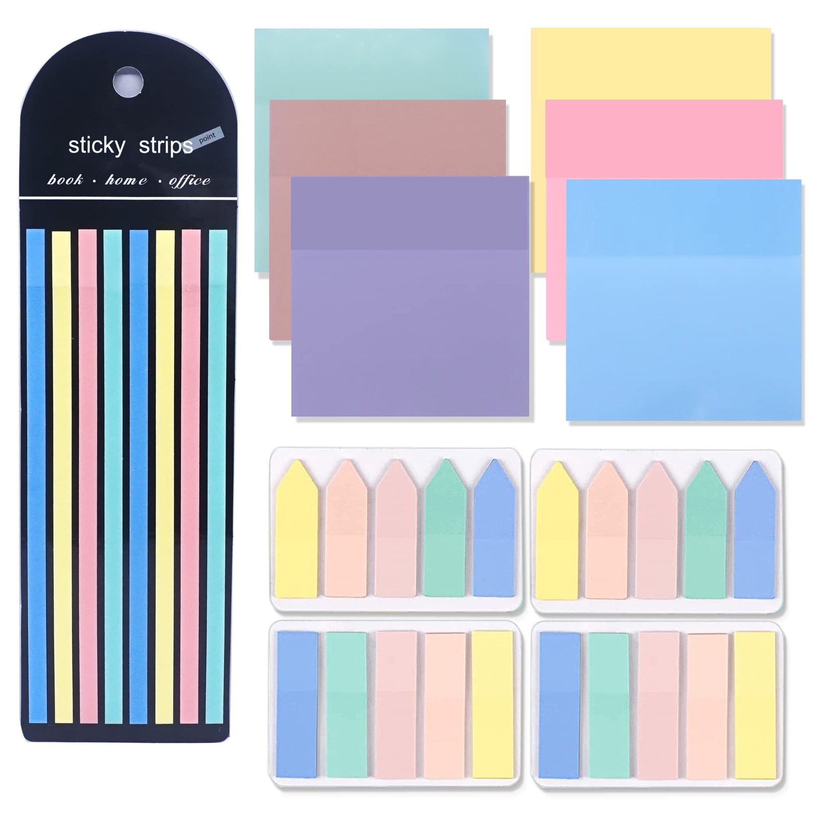 960Pcs Transparent Sticky Note Pads Set,Clear Sticky Notes,Highlight Strips I...-image