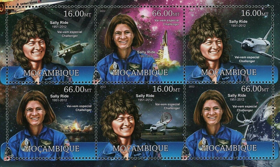 Sello Sally Ride Primera Mujer Americana en el Espacio Astronauta S/S MNH #5979-5984 Foto 2 de 4