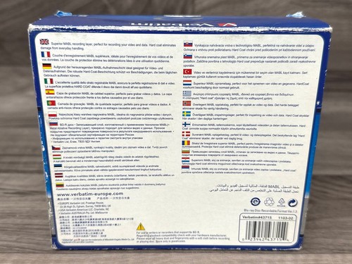 Verbatim 25GB 6x BD-R Blu-ray Blank Recordable Discs In Jewel Cases 5 Pack - Picture 7 of 7
