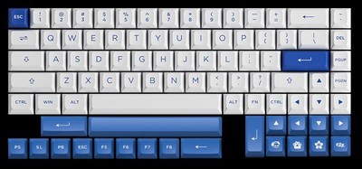 Akko Blue-On-White ASA profile PBT Keycaps (65% layout) ! LOCAL PICK-UP ONLY !