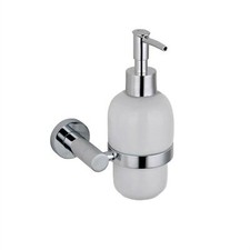 BATHROOM WALL MOUNTED SHOWER CHROMED ROUND BRASS SOAP DISPENSER