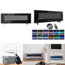 2024 Electric Wall Mounted Fireplace LED Fire - Wide Screen 50 60 72" Freestand