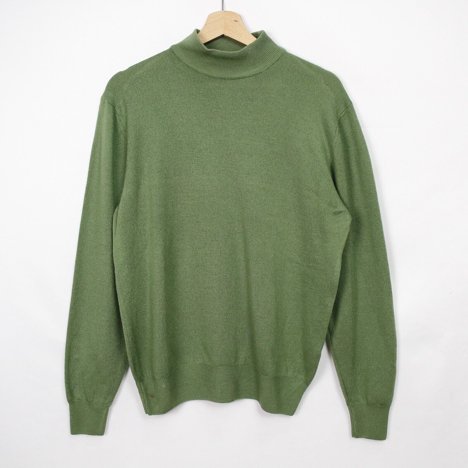 SAINT LAURENT Maglione Yves Saint Lauren in pura lana verde taglia M da uomo