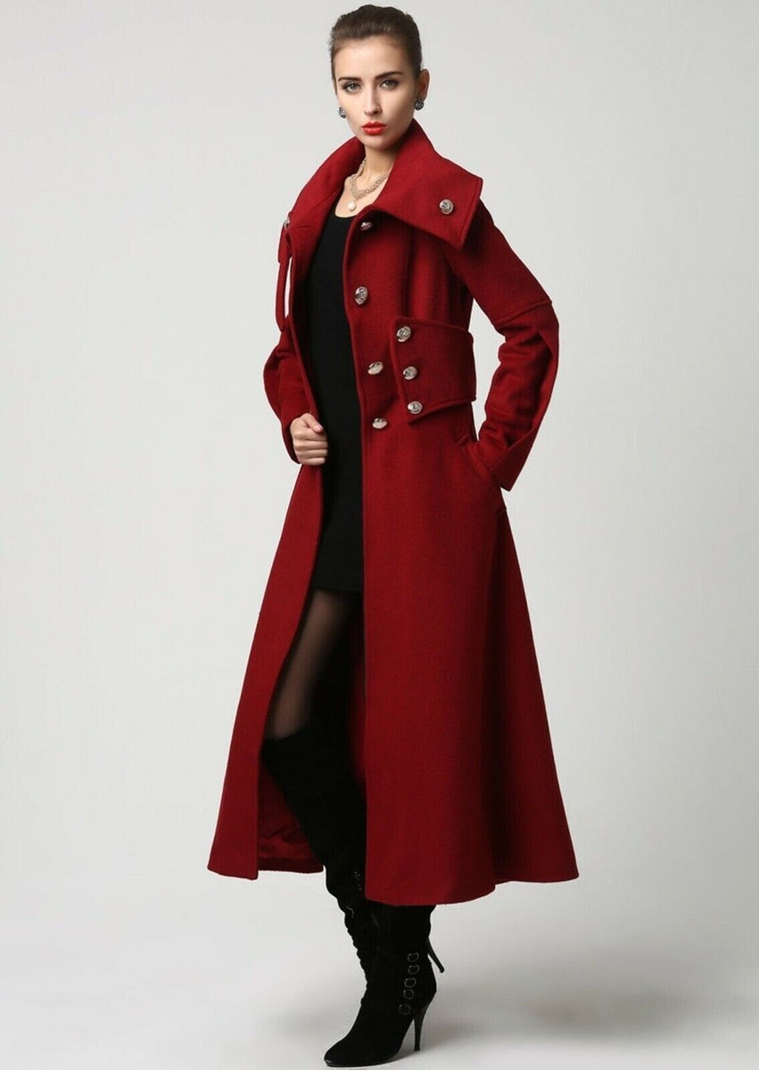 ジャケット・アウター AVON HOUSE wool long coat el Wool Trench Coats for Women Winter Fall Fashion Notch Collar