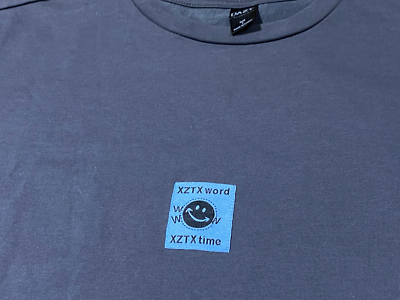 SHEIN DAZY XZTX Word/XZTX Time Patch Graphics Print Gray T
