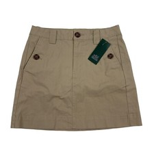NWT Wild Fable Women's Tan Khaki High Rise Chino Mini Skirt Sz 8 Stretch Adj.