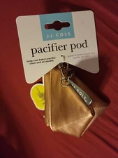 JJ Cole Pyramid Pacifier Pouch,  Baby, Rose Gold Polyurethane 