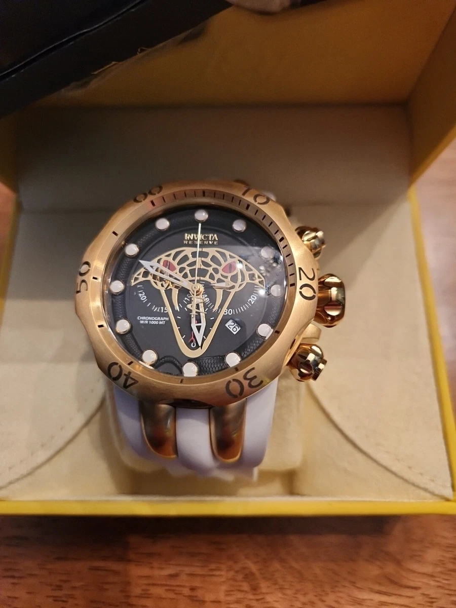 Invicta Mens Reserve Venom Viper Watch 24066 Silicon Band Swiss