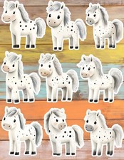 White Spotted Horse Die Cut Stickers Set Scrapbooking Laptop Waterbottle