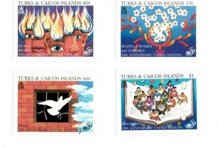 Turks and Caicos - 1996 - United Nations - Set of Four - MNH