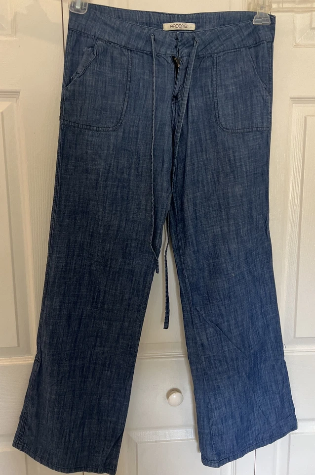 Arden B Women’s Light Blue Cotton Flared Legs Pants Size 8 - Image 2 of 4