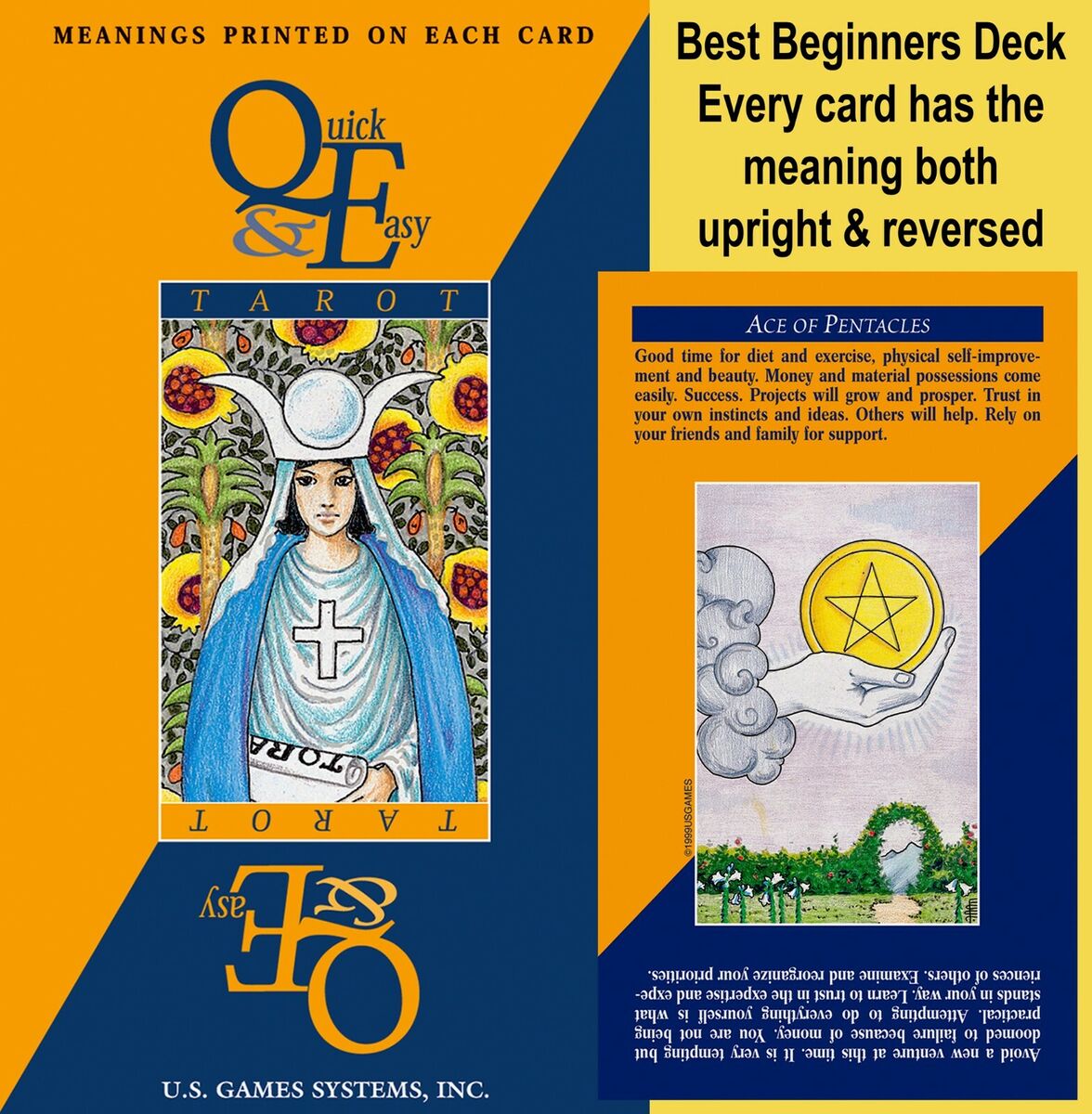 Q&E Quick and Easy Tarot Rider Waite Deck Beginners Meaning on