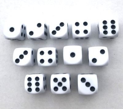20 Würfel Weiss je 16 mm Top Qualität Knobel Spiel würfel Dices Dice Backgammon