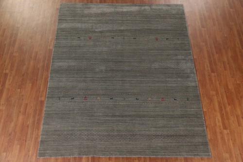 Eye-catching Gabbeh Area Rug Green Handmade Wool 8x10 ft - Picture 15 of 21