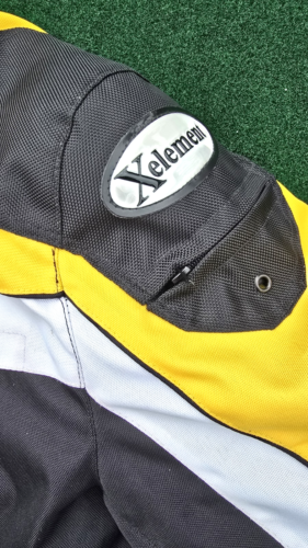 VTG Xelement Motorcycle Jacket Nylon Black Yellow PADDED Racing Men's Size XXL - Picture 5 of 13