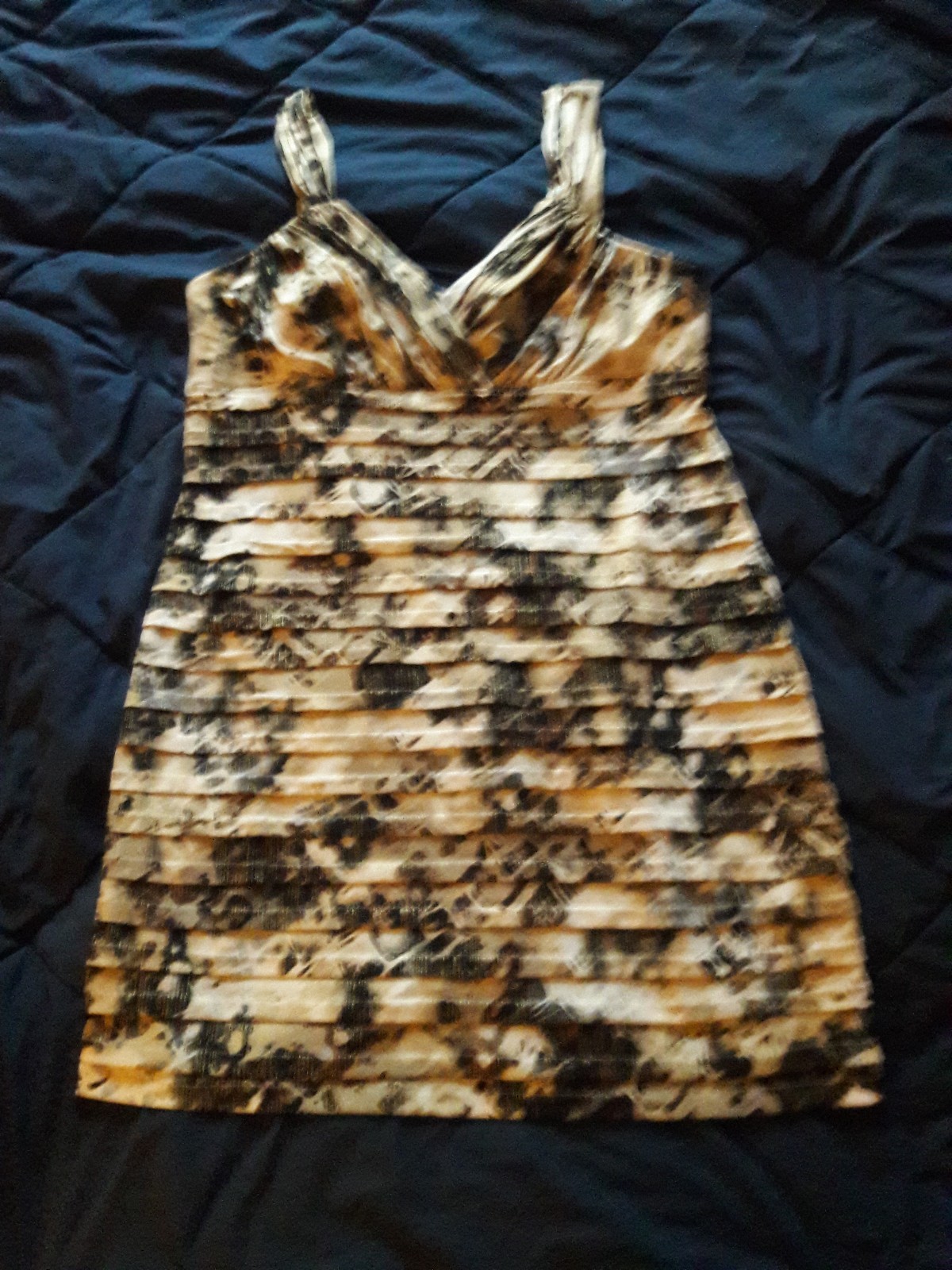 16P Body Con Cocktail Dress - Nude Black Tie Dye Gold Neutral, similar to torrid-image