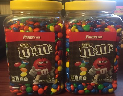 M&M Milk Chocolate PLAIN 7.5 Lbs Pounds 2 Bulk TUBS Candy Shell M&M's NEW M&MS