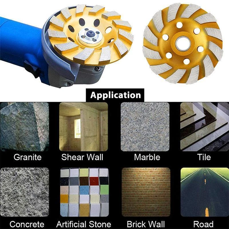 100mm Diamond Segment Grinding Wheel Cup Disc Grinder Concrete Granite Stone Cut - Image 4 of 4