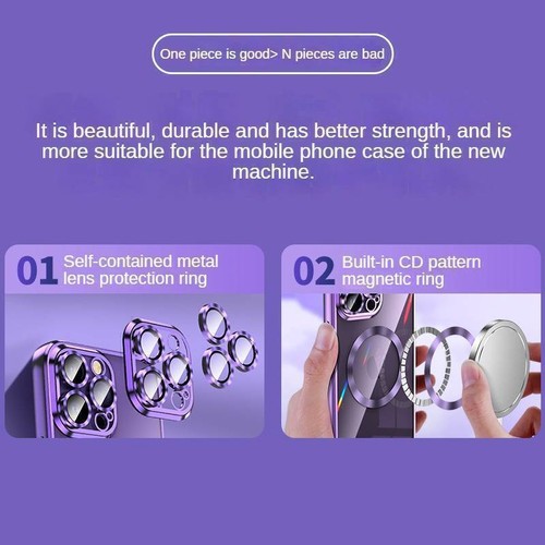 Luxury Plating Clear Magnetic Wireless Charging Case For iPhone 15 Pro Max 14 13 - Picture 28 of 28