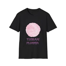 Tsubaki Japanese Camellia Unisex Softstyle T-Shirt Gift Cotton Japan Art Flower
