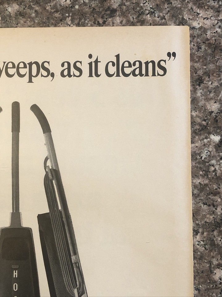 1966 Hoover Vacuum Cleaners VTG 1960s 60s PRINT AD Beats As Sweeps