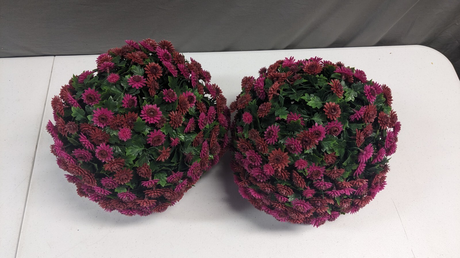 Wicker Park Set of (2) 12" Faux Mum Indoor/Outdoor Garden Spheres