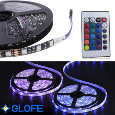 5M 16.4ft LED Strip Light Waterproof DC 12V Room Party Garden Pontoon Marine RGB