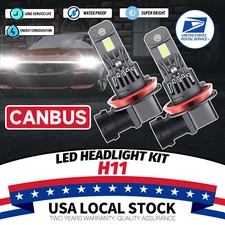 Canbus H11 Fan LED Headlight Bulb Conversion Kit Low Beam Lamp 6000K Super White