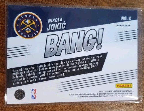 2021-22 Panini Mosaic - Bang! Mosaic Prizm #2 Nikola Jokić - Picture 2 of 2