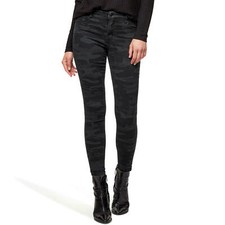Social Standard by Sanctuary Women's Black Camo Mid-Rise Ankle Skinny Jeans New