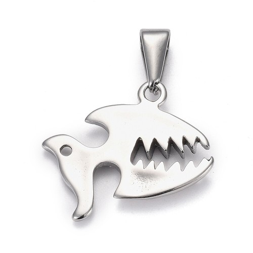 Collar piraña, acero inoxidable 304 puro, fuerza salvajismo fertilidad trabajo en equipo - Imagen 5 de 10
