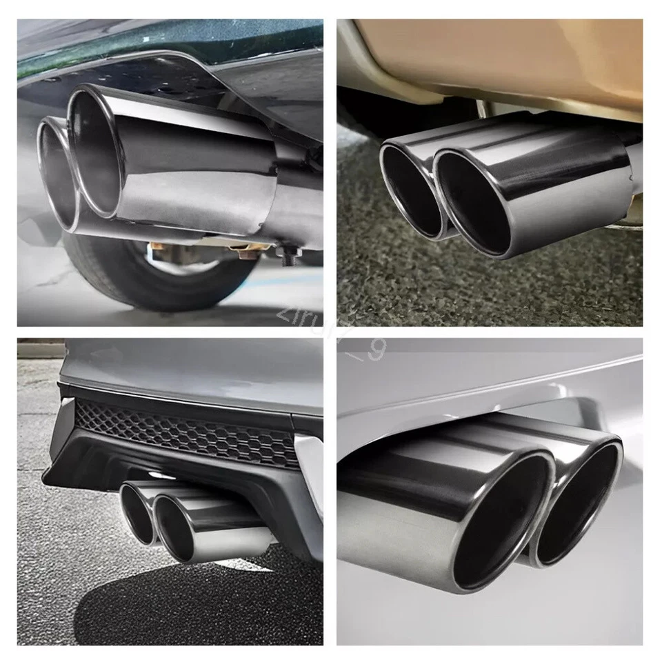 For Lexus GS F 2.5 Inlet Rear Car Dual Exhaust Muffler Tip Tail Pipe Steel - Image 4 of 4