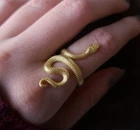 Witchy Snake Ring, Gold Plated Realistic Snake Ring, mothers day gift
