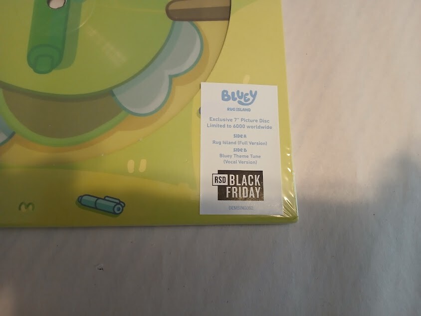 Bluey Rug Island SEALED Record Store Day Black Friday 7" Picture Disc /6000!