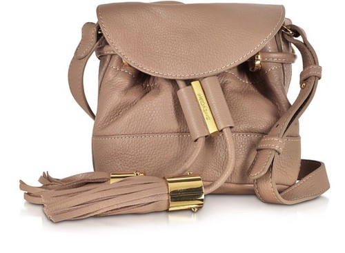 see by chloe vicki pebble leather flap bucket bag