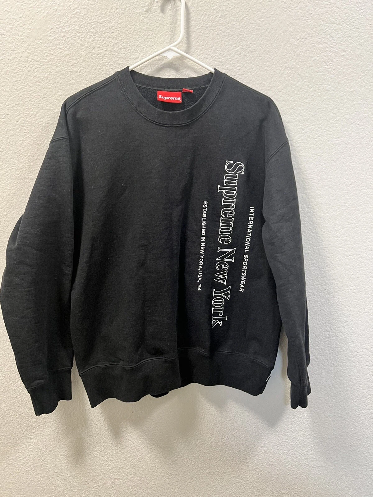 Logo latéral Supreme New York pour homme noir taille M